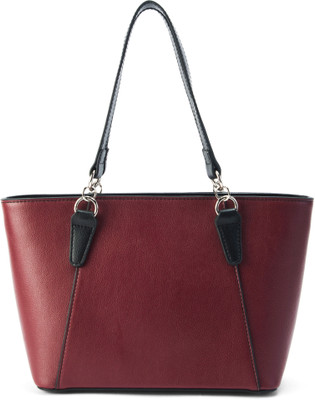 LINO PERROS Maroon Tote Monroe Daily Bag