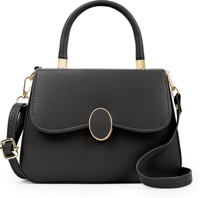 CLASKO Black Sling Bag Stylish Vegan Leather Mini Handbag for Women | Purse for Women & Girls
