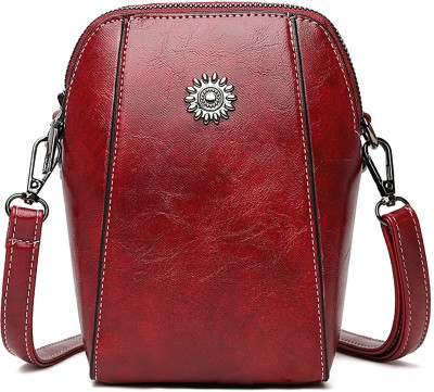 SYGA Red Sling Bag Women's Soft Leather Crossbody Mini Small Bag