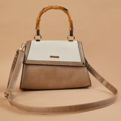 CODE by Lifestyle Beige Hand-held Bag Textured Sling Bag