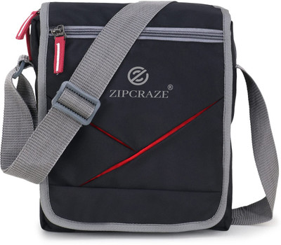 ZipCraze Black Sling Bag Stylish Shoulder Cross Body Office Business Messenger Bag Water Resistant