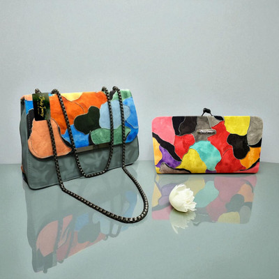 clarisjames Grey Sling Bag Combo Grey aesthetic colorful slingbag and clutch(Pack of 2)