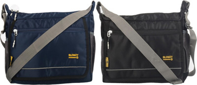 Blowzy Black, Blue Sling Bag Crossbody Messenger Sling Bag(Pack of 2)