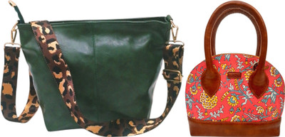 Dakota Pink, Green Sling Bag STYLISH Bohemian Handbag for Girls & Womens(Pack of 2)