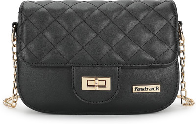 Fastrack Black Sling Bag Quilted Black Sling Bag