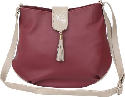 Lazzaroo Maroon, Beige Sling Bag Divine BAG