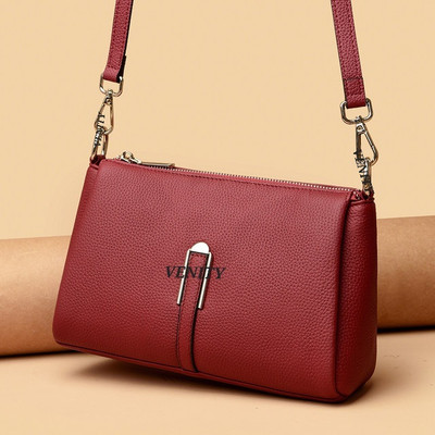 VENITY Maroon Sling Bag Luxe Crossbody Shoulder Bag – Premium Pebbled Texture with Gold Accents