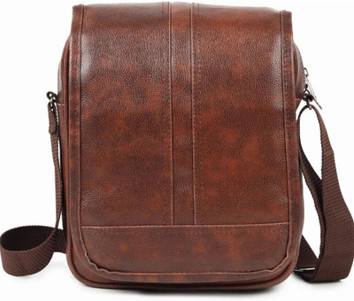FLIKKER Brown Shoulder Bag Stylish Crossbody Waterproof Travel Side Sling Office Business Use for Boys