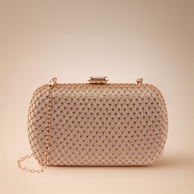 LINO PERROS Beige Clutch Women's Champagne Clutch