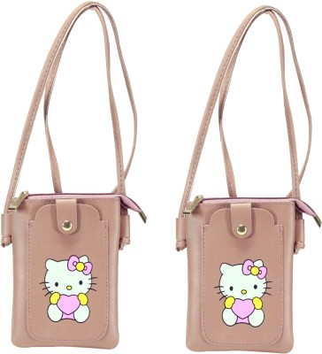 DESENCE Pink Sling Bag Classic trendy combo sling bag(Pack of 2)