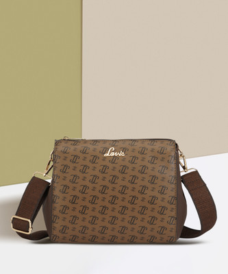 LAVIE Khaki Sling Bag Mono LL Cherry HZ Slingbag