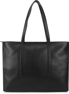 Globus Black Tote Textured Double Handle Workwear Bag