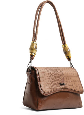 Exotic Brown Sling Bag Premium PU Leather with Intricate Embossed Pattern