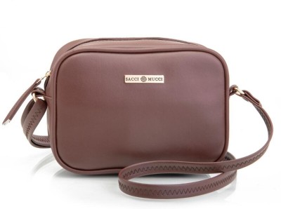 Sacci Mucci Brown Sling Bag Stylish Box Sling Bag | Side Purse Stylish Latest | Cross Body Sling Box Bags