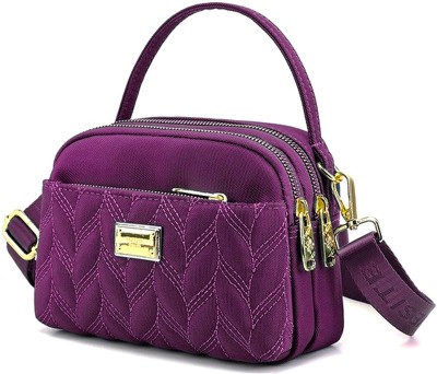 Diva Dale Purple Sling Bag Trendy Stylish Quilted Party-Wear Casual Shopping Travel Phone Clutch Holder