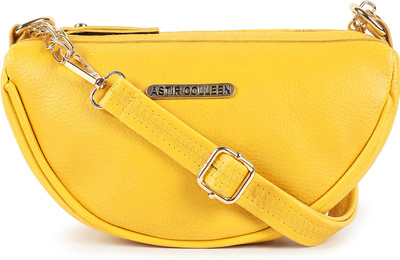 ASTIR COLLEEN Yellow Sling Bag Leather Women's & Girl's Sling Bag - Half Moon