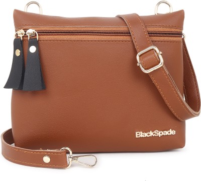 black spade Tan Sling Bag Solid Crossbody