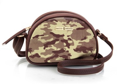 Sacci Mucci Brown Sling Bag Printed Handcrafted Crossbody Rainbow Sling Bag, Sling Bag for Women-Camouflage