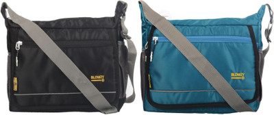 Blowzy Black, Blue Sling Bag Crossbody Messenger Sling Bag(Pack of 2)
