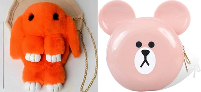 Nappmall Pink, Orange Sling Bag Women Sling Bag Cute Teddy bear face silicon soft waterproof sling bag(Pack of 2)