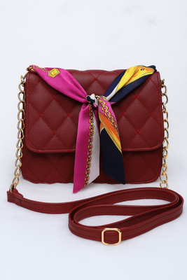 Beauty Queen Maroon Sling Bag Women Black Sling Bag