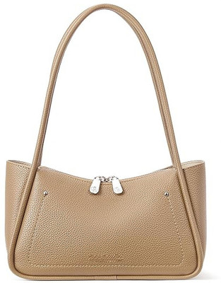 Parnidhi Beige Sling Bag Women Trendy Small Shoulder Bag Vegan Leather Hobo Handbags with Double Zipper