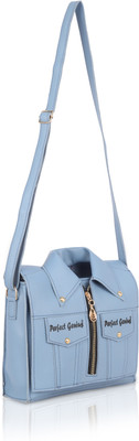PERFECT GENIUS Blue Sling Bag Women's Trendy Shirt-Style Sling Bag | Stylish Shoulder Purse for Girls & Women