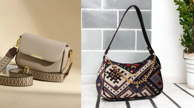 A2Z CREATIONS Multicolor, Beige Hand-held Bag Premium Looking Women Sling Bag |Hand held bag for girls .(Pack of 2)