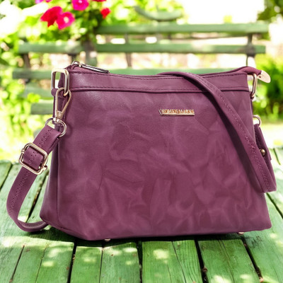 Women Marks Purple Sling Bag NSB-04-LEAF