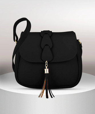 SHAMRIZ Black Sling Bag Women's & Girls' Sling Bag (Black)