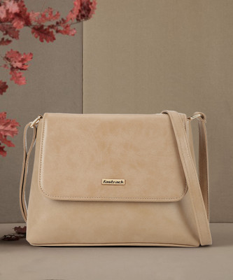 Fastrack Beige Sling Bag Solid