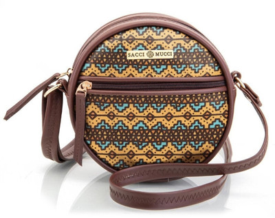 house of common Brown Shoulder Bag Stylish Box Sling Bag | Side Purse| Cross Body Sling Box Bags -EthnicTraditional