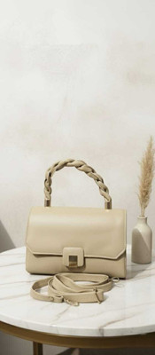 Harmi collection Beige Satchel Chic & Stylish Pink Structured Handbag