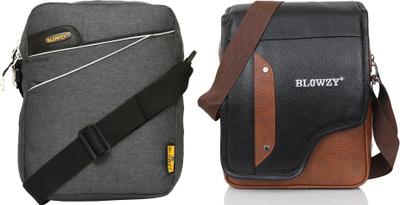 GOODINA Grey, Tan Hand-held Bag Perfect messenger sling bag/shoulder sling bag/cross body sling travelling Bag(Pack of 2)