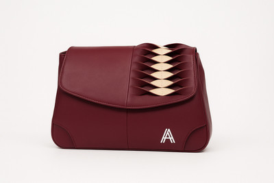 AKS & AD Maroon Sling Bag Beneath the Surface Mini Handbag Women’s Leather RFID Cross-body Bag