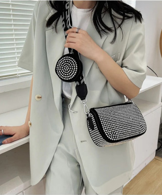 FeeCreb Silver Sling Bag Small Crossbody Bag for Women With Coin pouch handbag for women and girls