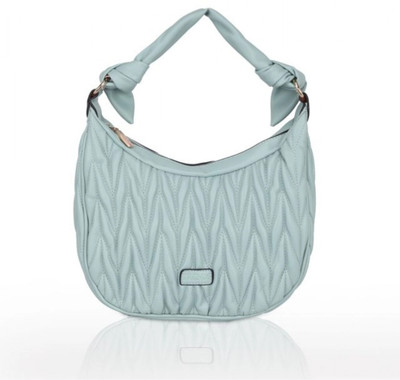 ABSECOM Blue Hand-held Bag Faux Leather Textured Adjustable Long Belt Handbag