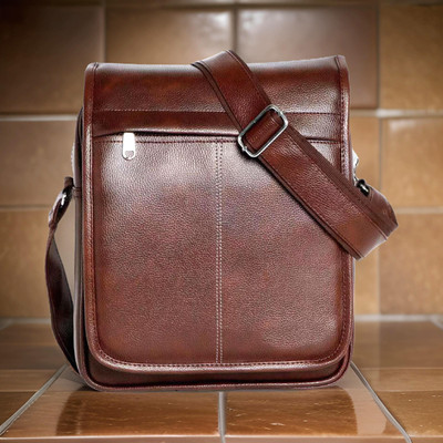 Shivra Brown Sling Bag Men Sling Bag extra large (S-11*8.5*3)