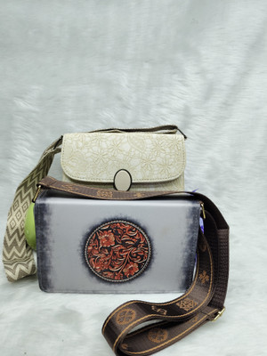 SIZI CREATION Silver Shoulder Bag SZ0055(Pack of 2)