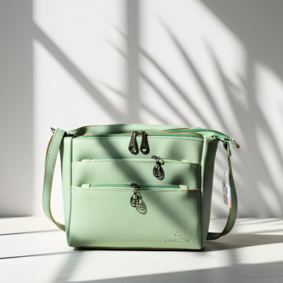 zufisha Green Hand-held Bag Stylish Multi-Zip Sling Bag for Women & Girls Premium PU Leather Handbag