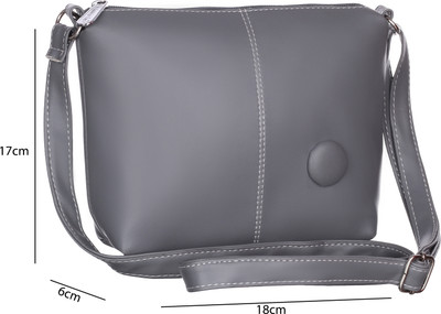 Leather Land Grey Sling Bag SMALL American Stitch Sling In GREY