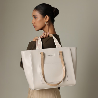 LINO PERROS Beige Tote Signature Tote Bag