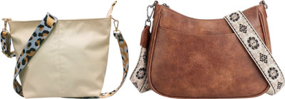 Dakota Brown, Beige Sling Bag /Shoulder Bag for Girls & Women(Pack of 2)