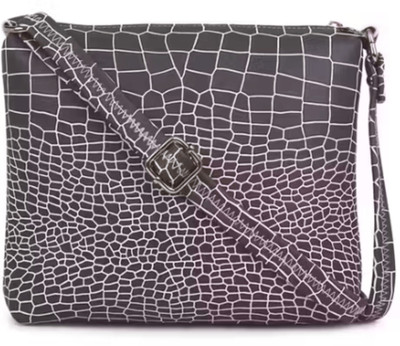 RTSWORK Black Sling Bag Women’s Croc-Textured Crossbody Sling Bag