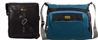 Blowzy Blue, Black, Black Sling Bag Cross Body men's sling bag(Pack of 2)