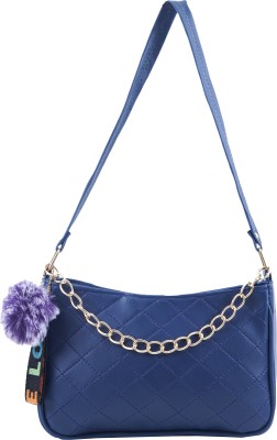 Shezelle Blue Sling Bag Stylish Pumpum Blue PU Women's Sling bag