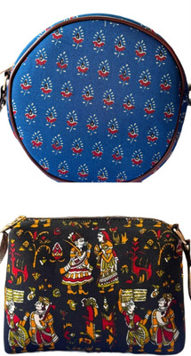 CRAFTWELL Multicolor Sling Bag Stylish New Trendy Unique Classy Design Shoulder Crossbody Sling Bag For Women(Pack of 2)