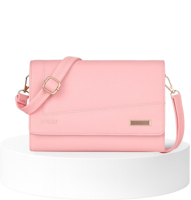 Reshu Pink Sling Bag women's sling bag with shoulder strap and 8 pocket
