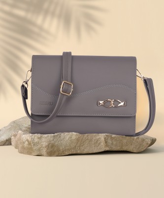 Reshu Grey Sling Bag Women's Sling Cross-Body Bags With Adjustable Shoulder Strap & 3 pockets