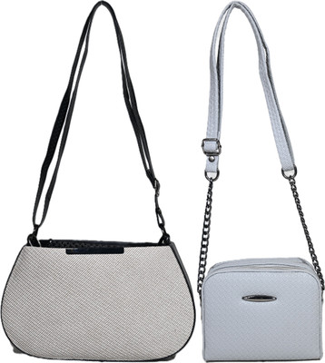 Despacito Grey, Black Sling Bag DESP21-754-Grey(Pack of 2)